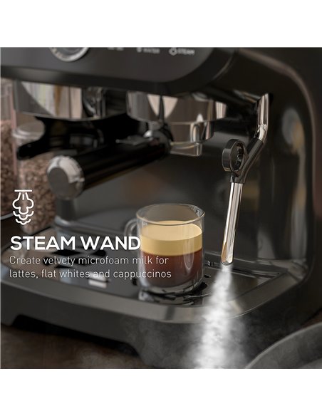 HOMCOM 15 Bar Coffee Machine, with Adjustable Grind, Steamer and Accessories - pic 131893 | FastDaddyshop