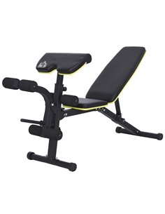 HOMCOM PVC Upholstered Steel Sit-Up/Dumbbell Duo Bench Black