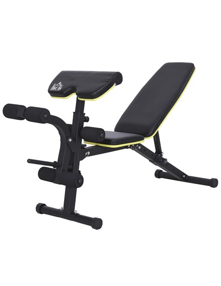HOMCOM PVC Upholstered Steel Sit-Up/Dumbbell Duo Bench Black - pic 131898 | FastDaddyshop