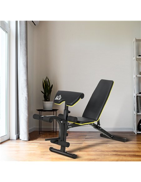 HOMCOM PVC Upholstered Steel Sit-Up/Dumbbell Duo Bench Black - pic 131899 | FastDaddyshop
