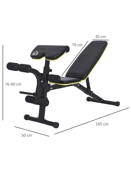 HOMCOM PVC Upholstered Steel Sit-Up/Dumbbell Duo Bench Black - pic 131900 | FastDaddyshop
