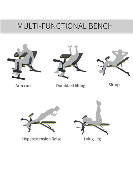 HOMCOM PVC Upholstered Steel Sit-Up/Dumbbell Duo Bench Black - pic 131901 | FastDaddyshop