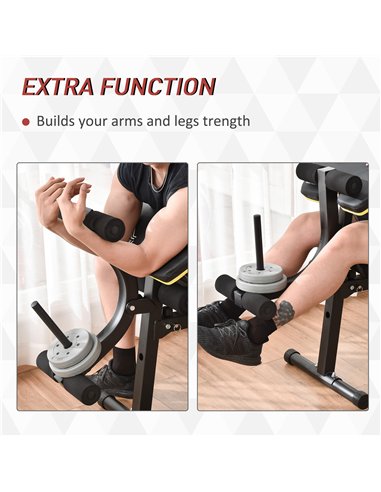 HOMCOM PVC Upholstered Steel Sit-Up/Dumbbell Duo Bench Black