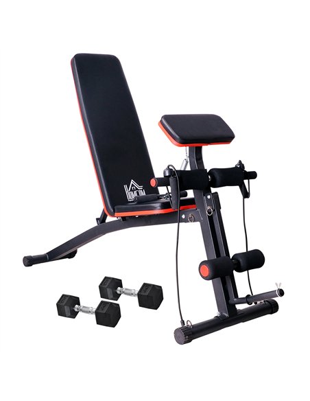 HOMCOM Adjustable Reclined Dumbbell Bench Weight Lifting Set Folding Sit Up Ab Bench Home Training Gym Multiuse Workout Exercise - pic 131907 | FastDaddyshop