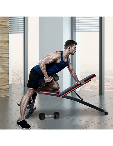 HOMCOM Adjustable Reclined Dumbbell Bench Weight Lifting Set Folding Sit Up Ab Bench Home Training Gym Multiuse Workout Exercise - pic 131908 | FastDaddyshop