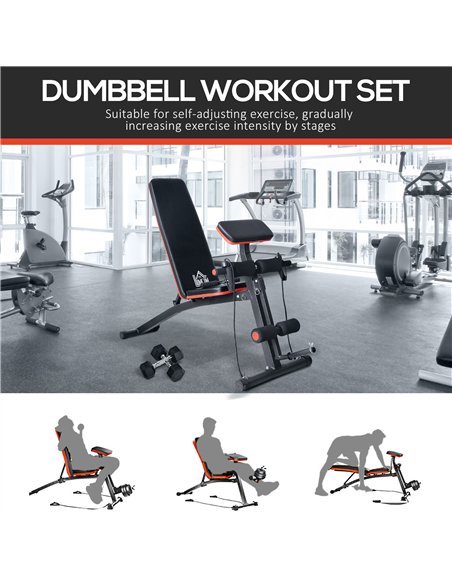 HOMCOM Adjustable Reclined Dumbbell Bench Weight Lifting Set Folding Sit Up Ab Bench Home Training Gym Multiuse Workout Exercise - pic 131913 | FastDaddyshop