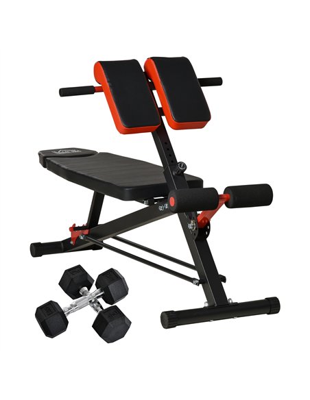 HOMCOM Multifunction Weight Bench with 2 Dumbbells, 7-Level Adjustable Hyper Extension Sit-up Bench - pic 131916 | FastDaddyshop