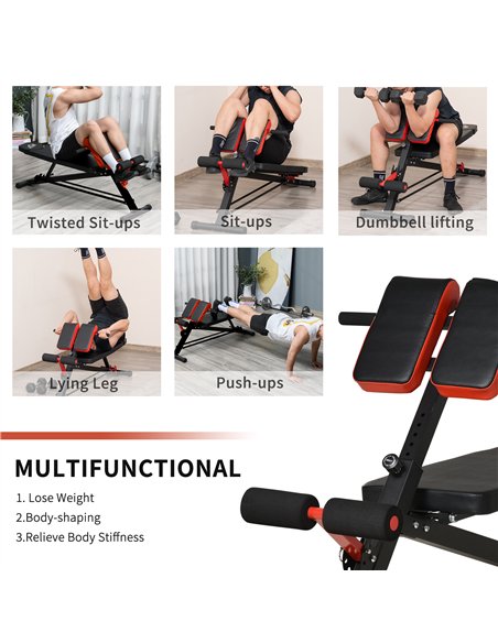 HOMCOM Multifunction Weight Bench with 2 Dumbbells, 7-Level Adjustable Hyper Extension Sit-up Bench - pic 131920 | FastDaddyshop