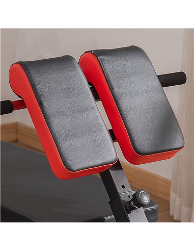 HOMCOM Multifunction Weight Bench with 2 Dumbbells, 7-Level Adjustable Hyper Extension Sit-up Bench