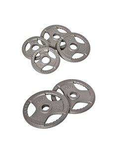 HOMCOM Set of 6 Cast Iron Olympic Weight for 2"/5cm Hole Dumbbell Handle Bar 35kg Dumbbell Plates Barbell Weight 2 x 5kg, 2 x 2.