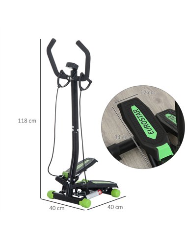 HOMCOM Twister Stepper, Step Machine w/ Resistance Bands, LCD Display and Handlebar, Steppers for Exercise Workout Home Gym Offi
