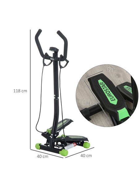 HOMCOM Twister Stepper, Step Machine w/ Resistance Bands, LCD Display and Handlebar, Steppers for Exercise Workout Home Gym Offi - pic 131936 | FastDaddyshop