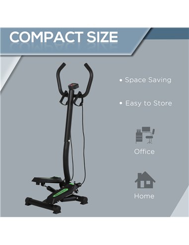 HOMCOM Twister Stepper, Step Machine w/ Resistance Bands, LCD Display and Handlebar, Steppers for Exercise Workout Home Gym Offi