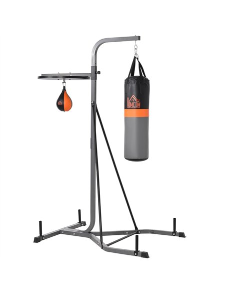 HOMCOM Freestanding Boxing Punch Bag & Speed Ball Station Hanging Frame Training Exercise Platform Home Gym Heavy Duty, Grey - pic 131952 | FastDaddyshop