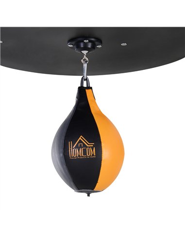 HOMCOM Freestanding Boxing Punch Bag & Speed Ball Station Hanging Frame Training Exercise Platform Home Gym Heavy Duty, Grey