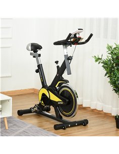 HOMCOM Upright Exercise Bike Indoor Training Cycling Machine Stationary Workout Bicycle with 10KG Flywheel and Adjustable Resist 2