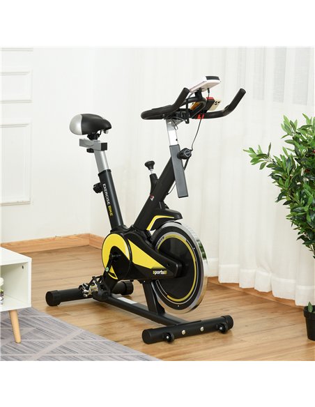 HOMCOM Upright Exercise Bike Indoor Training Cycling Machine Stationary Workout Bicycle with 10KG Flywheel and Adjustable Resist - pic 131962 | FastDaddyshop