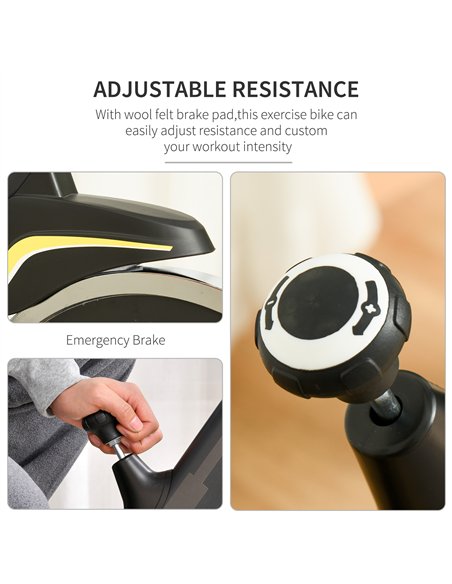 HOMCOM Upright Exercise Bike Indoor Training Cycling Machine Stationary Workout Bicycle with 10KG Flywheel and Adjustable Resist - pic 131965 | FastDaddyshop