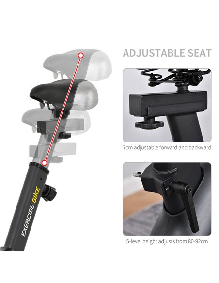 HOMCOM Upright Exercise Bike Indoor Training Cycling Machine Stationary Workout Bicycle with 10KG Flywheel and Adjustable Resist - pic 131966 | FastDaddyshop