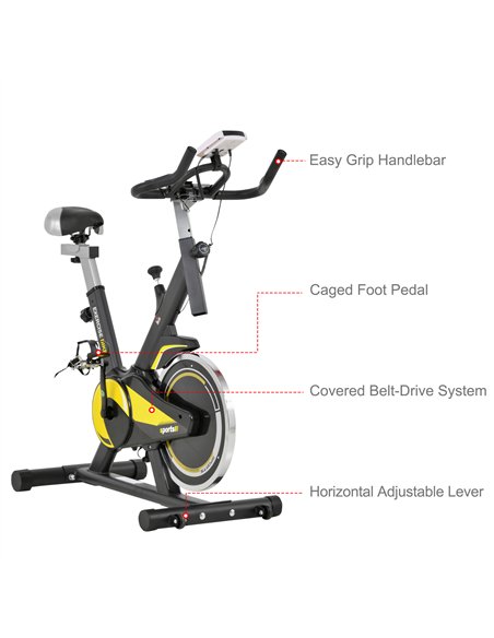 HOMCOM Upright Exercise Bike Indoor Training Cycling Machine Stationary Workout Bicycle with 10KG Flywheel and Adjustable Resist - pic 131967 | FastDaddyshop