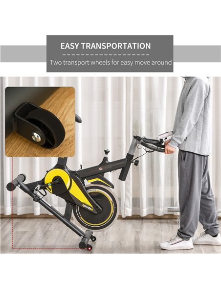 HOMCOM Upright Exercise Bike Indoor Training Cycling Machine Stationary Workout Bicycle with 10KG Flywheel and Adjustable Resist - pic 131968 | FastDaddyshop