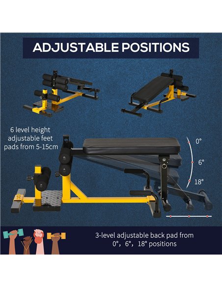 HOMCOM 3-In-1 Squat Machine, Weight Bench and Push up Stand, Adjustable Sit up Bench Leg Press Machine, for Home, Office, Gym Fi - pic 131973 | FastDaddyshop