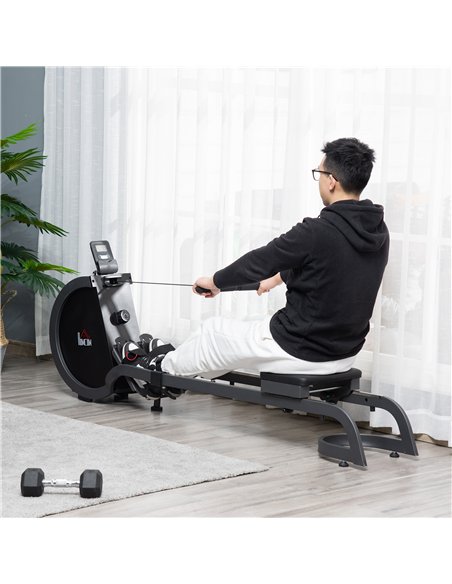 HOMCOM Folding Rowing Machine with 16-Level Adjustable Magnetic Resistance, Aluminium Side Rail, Digital Monitor, Cardio Workout - pic 131980 | FastDaddyshop