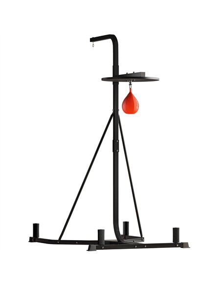 HOMCOM 2 in 1 170-190cm Freestanding Boxing Punch Bag Hanger & Speed Ball Station Platform Hanging Frame Home Gym, Black - pic 131988 | FastDaddyshop
