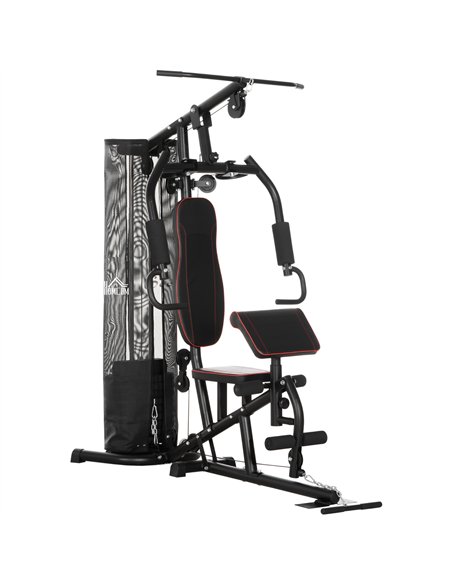 HOMCOM Multi-Functional Home Gym Workout Station, 45Kg Weight Stack Multi Gym Fitness Equipment for Full Body Fitness - pic 131997 | FastDaddyshop