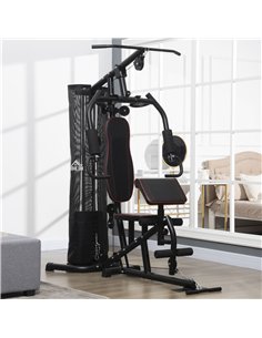 HOMCOM Multi-Functional Home Gym Workout Station, 45Kg Weight Stack Multi Gym Fitness Equipment for Full Body Fitness 2