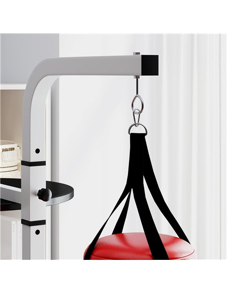 HOMCOM Freestanding Boxing Punch Bag & Speed Ball Station Hanging Frame Training Exercise Platform Home Gym Heavy Duty, White - pic 132031 | FastDaddyshop