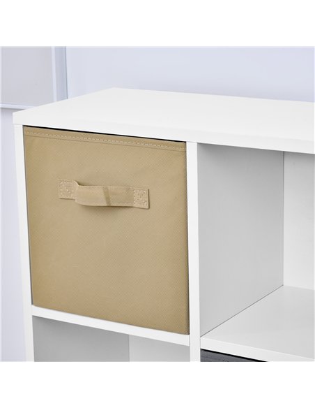 HOMCOM Freestanding 8 Cube Storage Cabinet Unit w/ 4 Fabric Drawers Handles Home Office Organisation Shelves Furniture 54.5L x 2 - pic 132050 | FastDaddyshop