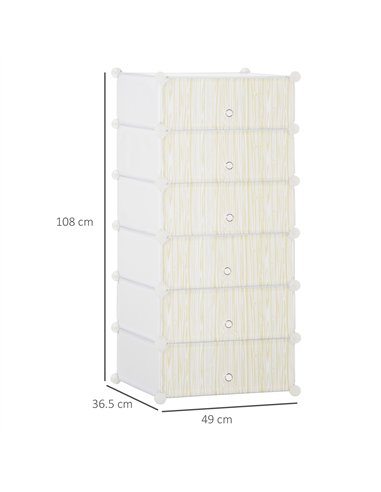 HOMCOM Six Cube Modular Storage Storage Unit - White