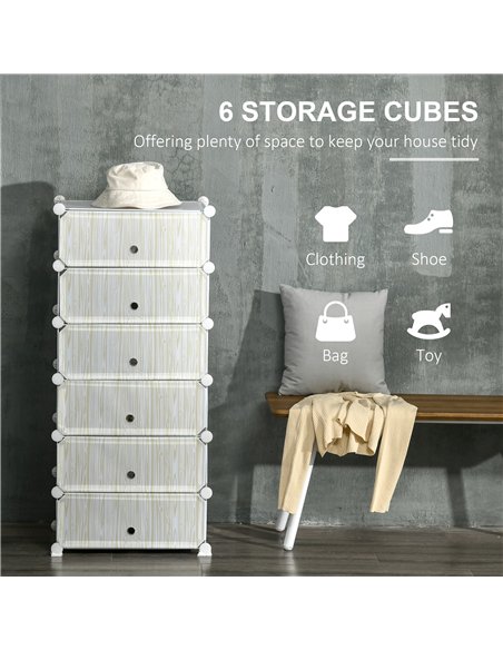 HOMCOM Six Cube Modular Storage Storage Unit - White - pic 132063 | FastDaddyshop