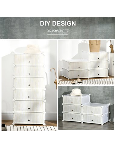 HOMCOM Six Cube Modular Storage Storage Unit - White