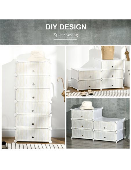 HOMCOM Six Cube Modular Storage Storage Unit - White - pic 132064 | FastDaddyshop