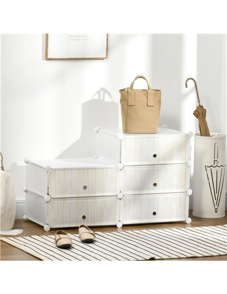 HOMCOM Six Cube Modular Storage Storage Unit - White - pic 132066 | FastDaddyshop