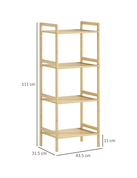 HOMCOM Four-Tier Bamboo Adjustable Shelf Storage Unit - pic 132089 | FastDaddyshop