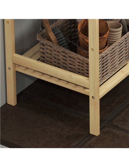 HOMCOM Four-Tier Bamboo Adjustable Shelf Storage Unit - pic 132095 | FastDaddyshop