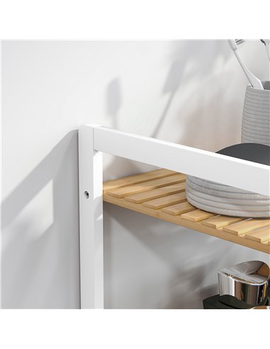 HOMCOM Four-Tier Bamboo Adjustable Shelf Storage Unit