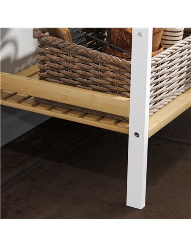 HOMCOM Four-Tier Bamboo Adjustable Shelf Storage Unit