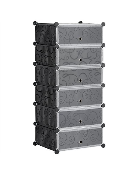 HOMCOM Six Cube Modular Storage Storage Unit - Black - pic 132105 | FastDaddyshop