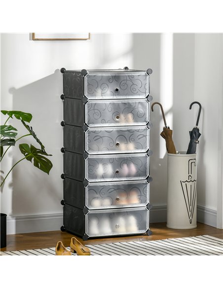 HOMCOM Six Cube Modular Storage Storage Unit - Black - pic 132106 | FastDaddyshop