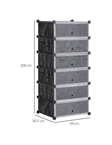 HOMCOM Six Cube Modular Storage Storage Unit - Black
