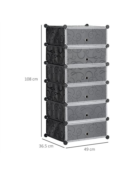 HOMCOM Six Cube Modular Storage Storage Unit - Black - pic 132107 | FastDaddyshop
