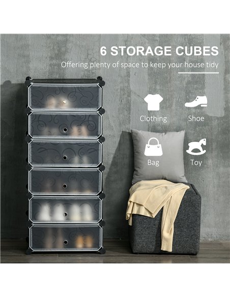 HOMCOM Six Cube Modular Storage Storage Unit - Black - pic 132108 | FastDaddyshop