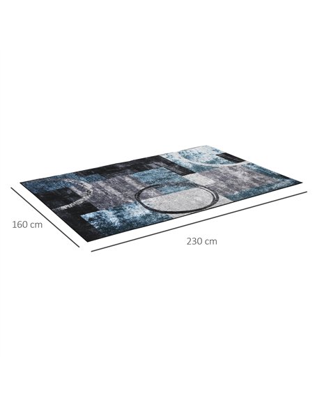 HOMCOM Blue Geometric Rug, Modern Area Rugs Large Carpet for Living Room, Bedroom, Dining Room, 160x230 cm - pic 132116 | FastDaddyshop