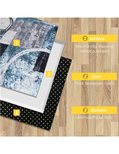 HOMCOM Blue Geometric Rug, Modern Area Rugs Large Carpet for Living Room, Bedroom, Dining Room, 160x230 cm - pic 132118 | FastDaddyshop