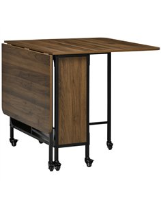 HOMCOM Six-Person Drop Leaf Dining Table - Brown/Black