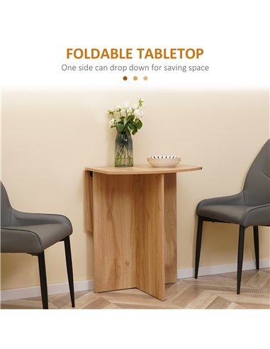 HOMCOM Four-Person Drop Leaf Dining Table - Wood-Effect